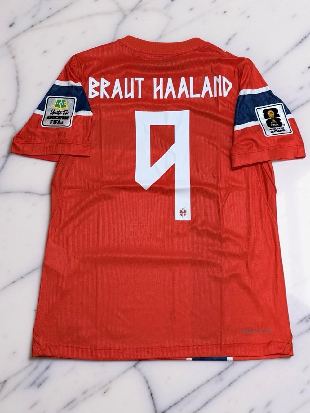 Erling Haaland Norway 2026 Home Soccer Jersey #9 Player Version World Cup Footba